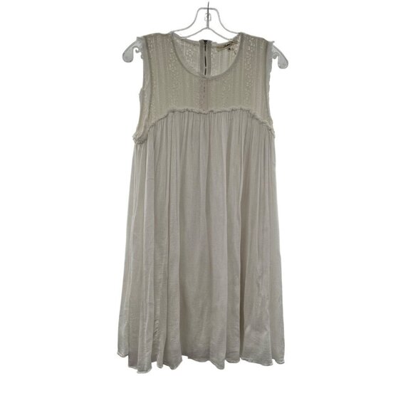 Andree by Unit Women's Sleeveless Off White Flowy Shift Dress Size Medium Zip - Picture 1 of 9